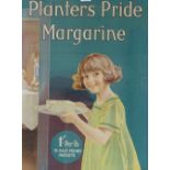 An advertising poster print for Planters Pride Margarine, 29" x 19", framed