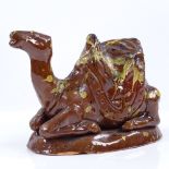 A Turkish Canakkale pottery camel, length 15cm