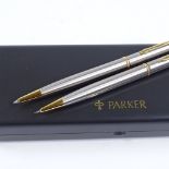 A Parker ballpoint pen and propelling pencil set, cased