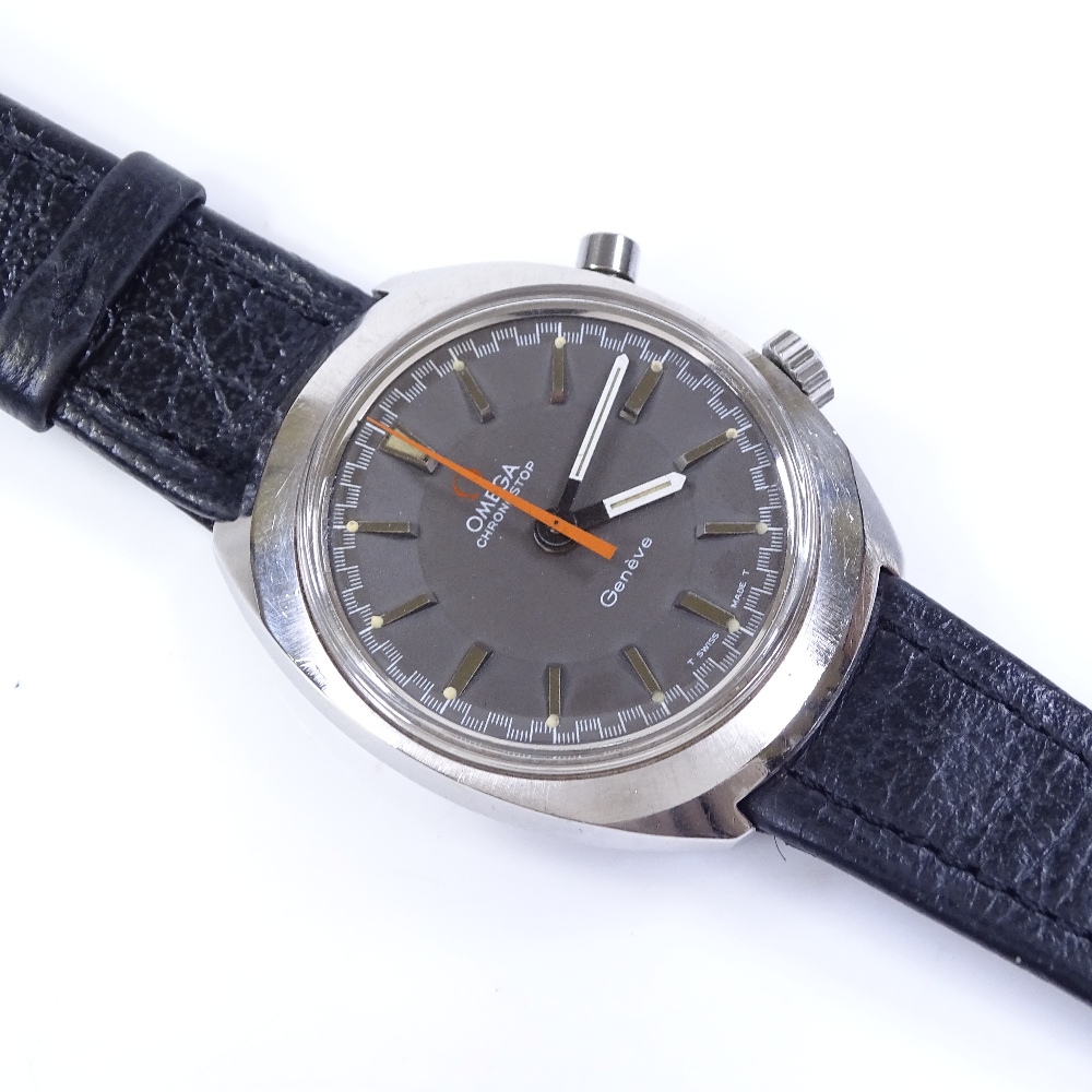 OMEGA - a Vintage stainless steel Chronostop Geneve wristwatch, single button chronograph function - Image 5 of 5