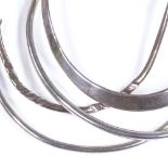 4 Mexican sterling silver neck torques