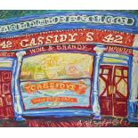 Brian Fitzgerald, oil on canvas, Cassidys Pub Camden Street Dublin, inscribed verso, 28" x 42",