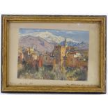 George Wynne Apperley RI, watercolour, the Alhambra from my house, signed and inscribed by the
