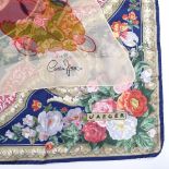 Jaeger, blue/pink floral silk scarf, and Cornelia James, silk chiffon floral silk scarf (2)