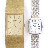 A Vintage gold plated Bel Art wristwatch, case width 24mm, working order, together with a silver-