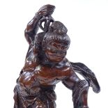 A Japanese Meiji Period patinated bronze figure of a rat catcher, height 23cm
