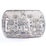 A Victorian silver "castle-top" vinaigrette, Windsor Castle, by Nathaniel Mills, hallmarks