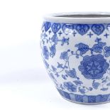 A Chinese blue and white porcelain jardiniere, diameter 36cm, height 30cm