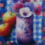 Andy Waite, large watercolour, still life, 34" x 26", framed