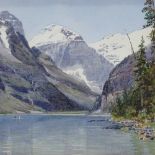 Early 20th century Canadian School, watercolour, Lake Louise Alberta, unsigned, 10.5" x 14.5",