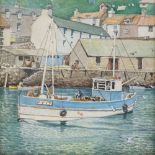 2 West Country watercolours, harbour scenes, indistinctly signed, largest 11" x 7", framed