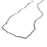 A Georg Jensen Danish sterling silver aria cuboid panel necklace, length 45cm, 16.2g