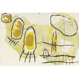 Pierre Tal Coat, lithograph for Derriere Le Miroir, abstract circa 1960, sheet size 15" x 22",