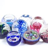 8 various glass paperweights