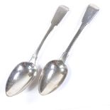 Political interest, a pair of silver Fiddle pattern table spoons, with inscriptions for T&G Hawkes