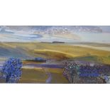 Malcolm Ashmore RBA, watercolour, Wylie Valley winter colours, signed with monogram, 11" x 30",