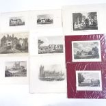 A folder of 19th century engravings