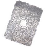A Victorian silver card case with all over foliate engraved decoration, by Frederick Marson,