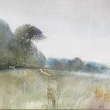 Leslie Worth, watercolour, afternoon in Richmond Park, signed, 14" x 14", framed