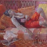 Julian Gordon Mitchell (born 1968), oil on canvas, sleeping figure, signed, 30" x 40", framed