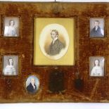 A collection of 18th and 19th century painted portrait miniatures, depicting members of the Gathorne