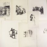 Hubert Hukman, folder of early 20th century etchings