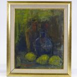 Eric Lindberg (Swedish 1895 - 1968), oil on board, still life, 18" x 14", and 3 other oil