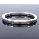 A Danish sterling silver heavy gauge bangle, by S Erik Boy Johansen of Copenhagen, band width 6.9mm,