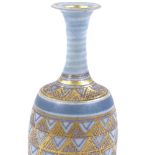 Mary Rich, a small gilded Studio porcelain narrow-necked vase, height 14cm