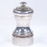 A modern silver salt grinder, by W I Broadway & Co, hallmarks Birmingham 2012, height 10cm