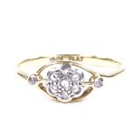 An 18ct gold rose-cut diamond cluster flowerhead ring, setting height 6.7mm, size N, 1.7g