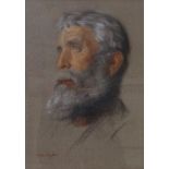 E R Hughes, coloured pastels, portrait of John Mackenzie, Britain's first professional mountain