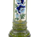 A Burmantofts green/blue glaze pottery jardiniere stand