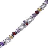 A sterling silver gem set bracelet, bracelet length 20cm, 16.1g