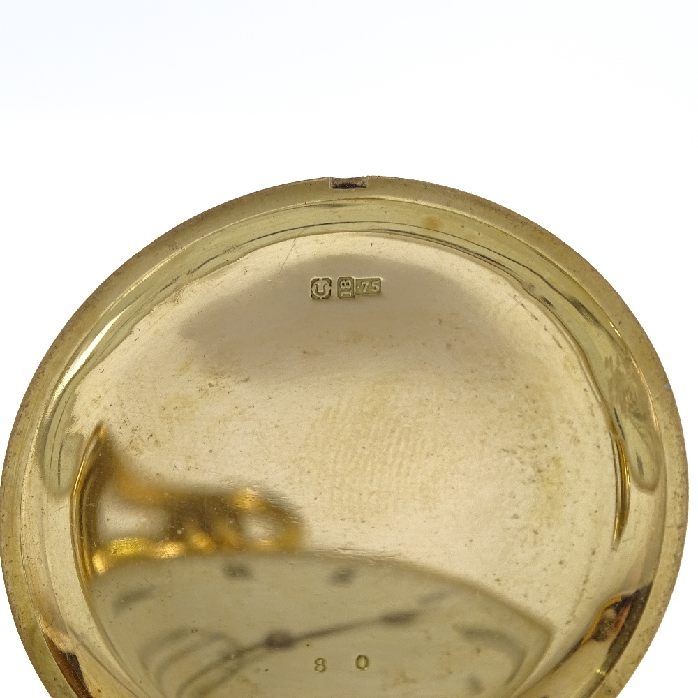 An 18ct gold full hunter side-wind minute repeating pocket watch, white dial with Roman numeral hour - Image 3 of 5