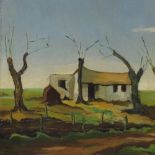 Henk Van Leeuwen (1890 - 1972), oil on board, cottage in a landscape, 15.5" x 20", framed