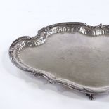 WMF electroplate tea tray, circa 1900, with cast-shaped surround, length 48cm