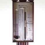 A carved and fluted mahogany-cased stick barometer, length 95cm