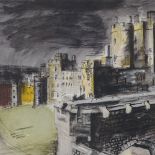 John Piper, colour lithograph, Windsor Castle, proof sheet with registration marks, signed in the