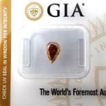 A GIA certified unmounted 1.01ct fancy brown orange pear brilliant-cut diamond, diamond measures 7.