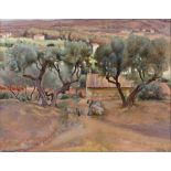 L Croce, oil on board, Continental landscapes, 17" x 22", framed