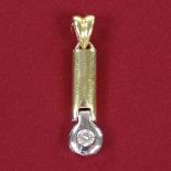 An 18ct gold solitaire diamond pendant, diamond approx 0.06ct, pendant height excluding bale, 18.