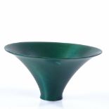 Roger Bennett, handmade sycamore bowl with green stain interior, signed, 14.5cm diameter, height 7.