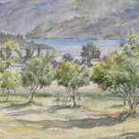 Arthur Pitts (Canadian 1889 -1972), watercolour, extensive mountain lake scene, signed and dated