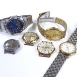 6 various wristwatches, including Oris (6)