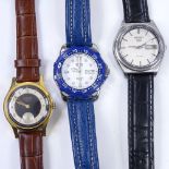 3 various wristwatches, including Seiko and Junghans (3)