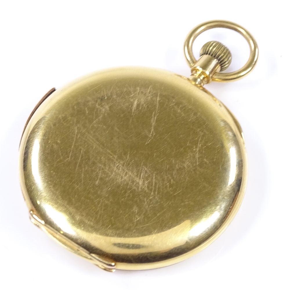 An 18ct gold full hunter side-wind minute repeating pocket watch, white dial with Roman numeral hour - Image 4 of 5