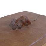 Robert Mouseman Thompson, a rectangular oak box, with relief carved mouse to the lid, mid-20th