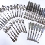 A set of French Christofle France silver plated cutlery, for the George V Hotel, including forks,
