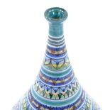 Giovanni Mosca, Vietri Sul Mare Italy, handmade sculptural vase with hand painted geometric